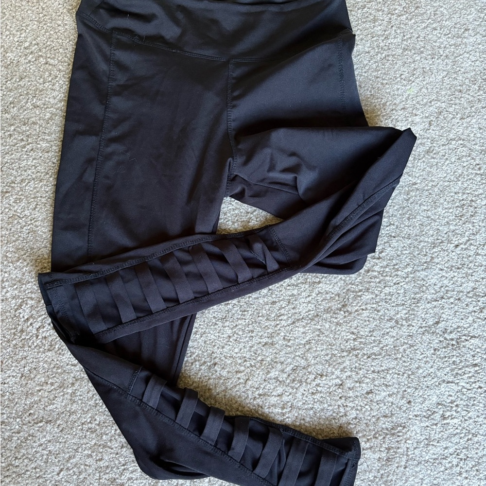 H&M Black Track Pants with Ribbed Detail
